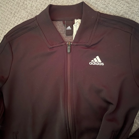 Adidas Women's Black Bomber Jacket with White Stripes - Picture 8 of 8